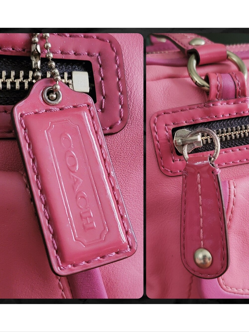 Coach 13382 Bonnie Satchel Pink Colorblock Leather Shoulder Bag Y2K - Picture 14 of 16